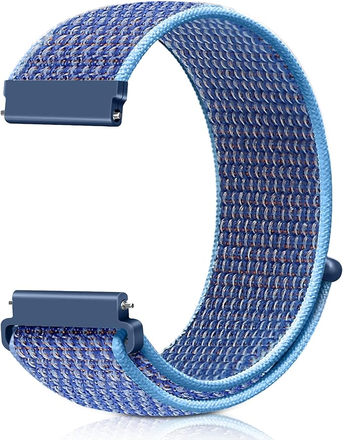 22mm Nylon Quick Release Watch Band Compatible with Samsung Galaxy Watch 3 45mm/Gear S3 Frontier/Garmin Venu 4 45mm/3 45mm/2/Vivoactive 4/Forerunner 570(47mm)/255/265/Amazfit Helio/Bip 6/5/Balance 2