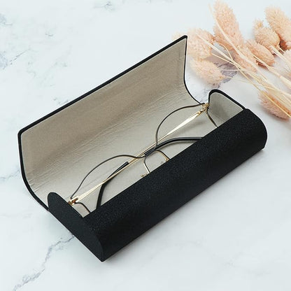 LifeArt Eyeglass Case Hard Shell, Portable Sunglass Case for Women and Men, fashionable PU Leather Eyeglass Case, Lightweight