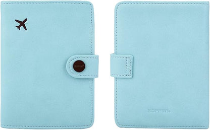 ZOPPEN Passport Holder Women, Passport Cover Travel Wallet Rfid Blocking Passport Wallet Cover Case Travel Essentials Document Organizer, Paradise Blue
