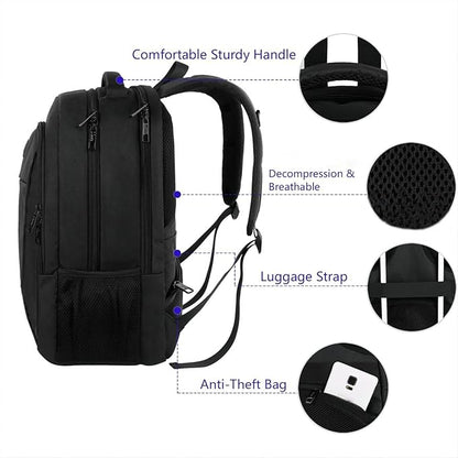 MATEIN Business Laptop Backpack, 15.6 Inch Travel Laptop Bag Rucksack, Water-Resistant Bag Daypack for Work College Computer Men Women Backpack, Black