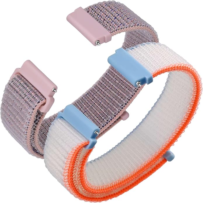 ANNEFIT Nylon Sport Loop Watch Bands, 2 Packs Quick Release Adjustable Strap 16mm 18mm 19mm 20mm 21mm 22mm 24mm