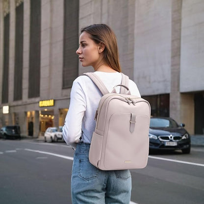Laptop Backpack for Women,Carry on Travel Backpack Casual Work Business Backpacks Purse College,14 Inch,Light pink