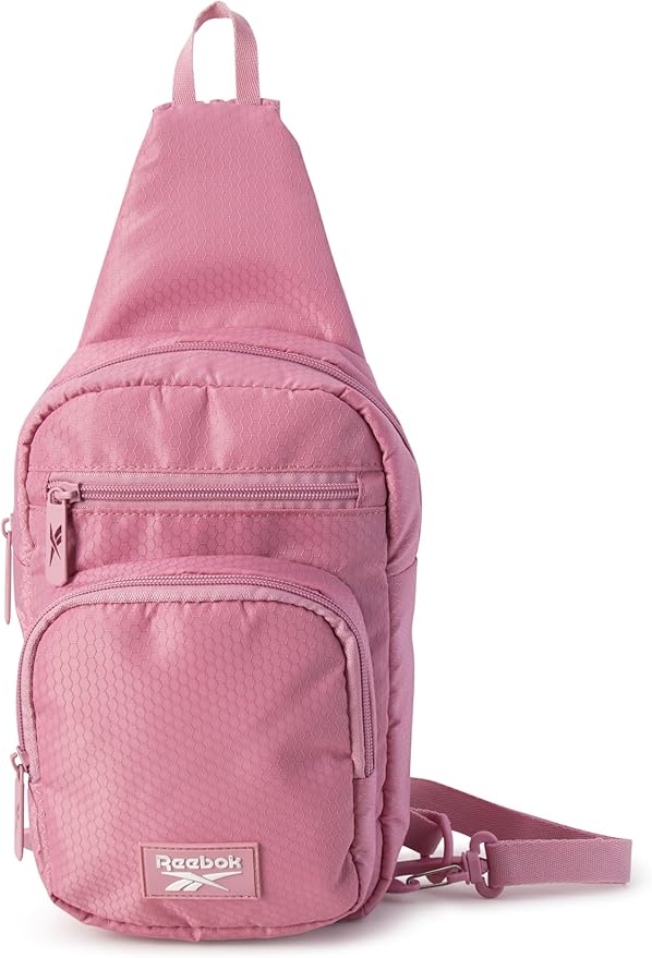 Reebok Unisex Crossbody Sling Bags – Compact Convertible Strap Cross Body Bag Travel Sling Bag - Gym & Travel Essential, Cosmos Rose