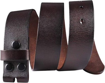NPET Men's Full Grain Leather Belt Vintage Distressed Style with Snap-On Strap 1 1/2" Wide without Buckle