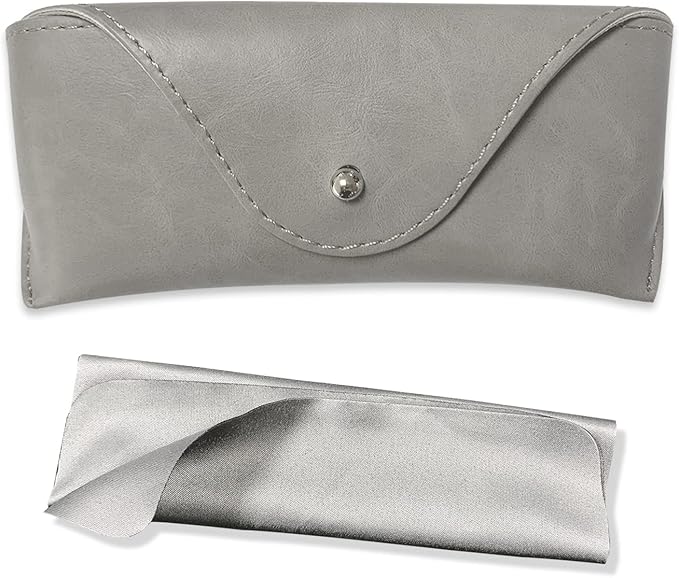 LogHog Portable Leather Glasses Case,Flexible Sunglasses Pouch Slim Case for Women Men Horizontal Eyeglass Case