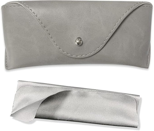 LogHog Portable Leather Glasses Case,Flexible Sunglasses Pouch Slim Case for Women Men Horizontal Eyeglass Case