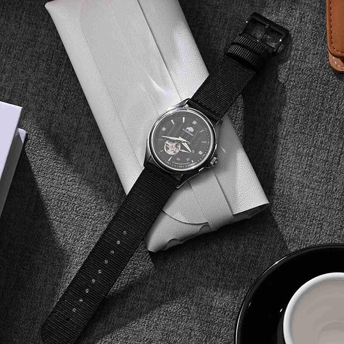BISONSTRAP Men’s Nylon Watch Bands, Two-Piece Military Watch Straps, Quick Release, Brushed Buckle, Band Width 18mm 19mm 20mm 22mm