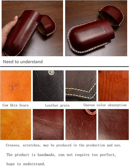 Leather Glasses Case Cowhide Vintage Men And Women Nearsighted Glasses Sunglasses Travel Anti-Crush Storage Box