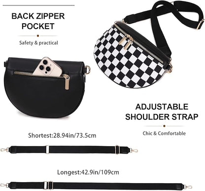 Eslcorri Small Crossbody Sling Bag for Women Trendy - Fanny Packs Leather Chest Belt Bum Bag Anti Theft Purse for Travel