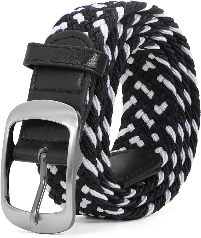 XZQTIVE Braided Belt Stretch Belt for Men and Women Multicolored Woven Golf Belt Elastic Jean Belts