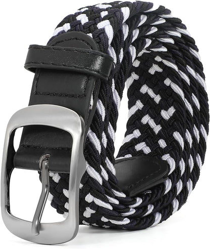 XZQTIVE Braided Belt Stretch Belt for Men and Women Multicolored Woven Golf Belt Elastic Jean Belts