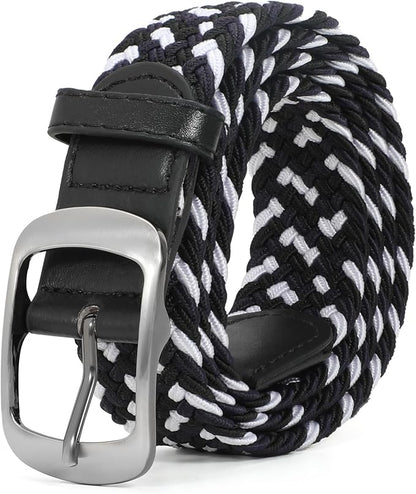 XZQTIVE Braided Belt Stretch Belt for Men and Women Multicolored Woven Golf Belt Elastic Jean Belts