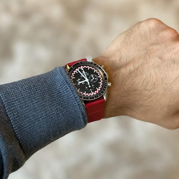 Archer Watch Straps - Canvas Quick Release Watch Bands (Carmine Red, 20mm)