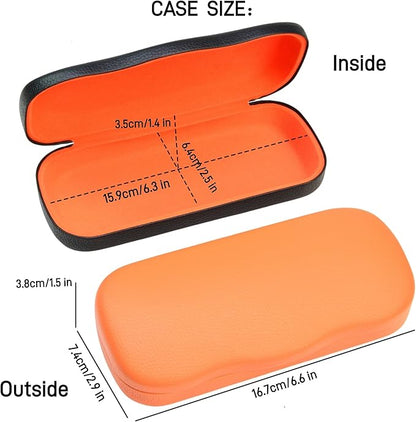 Eyeglass Case 2PCS,Glasses Case Hard Shell,Hard Eyeglass case for Women Men