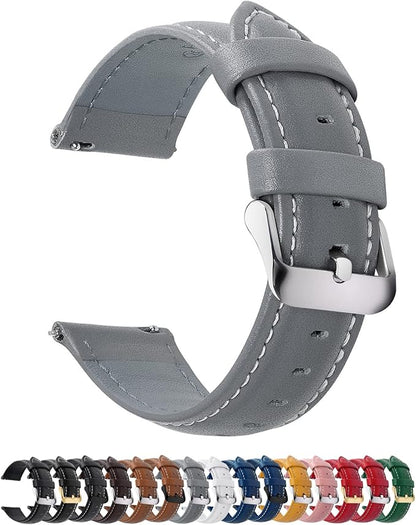 Fullmosa Watch Band, Quick Release Leather Watch Strap for Men Women, Replacement Bands Width 12mm 14mm 16mm 18mm 19mm 20mm 21mm 22mm 24mm