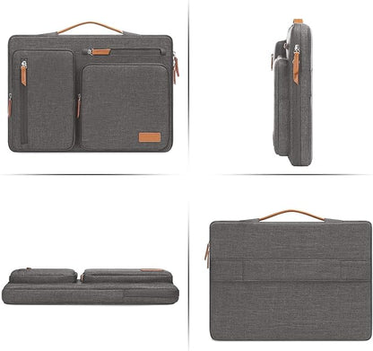 MOSISO 360 Protective Laptop Case 16 inch, 15-15.6 inch Laptop Sleeve Compatible with MacBook Pro 16, HP Acer Dell Lenovo ASUS, Side Open Carrying Case with 4 Zipper Pockets&Handle, Taupe Gray