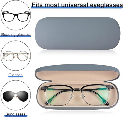 Joyberg Glasses Case, 2 Pack Eyeglass Case with Cleaning Cloth, Glasses Case Hard Shell Fits Most Glasses