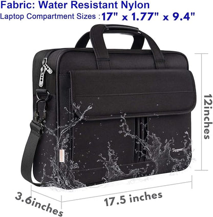 Taygeer 17 inch Laptop Bag, Professional Business Office Briefcase for Men Women, Premium Water Resistant Carry On Laptop Case Shoulder Messenger Bag Fits 15.6 17 Inch Notebook/Computer, Black