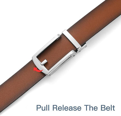 SENDEFN Men's Leather Dress Casual Belt 1 3/8" Automatic Adjustable Click Buckle Belts with Gift Box