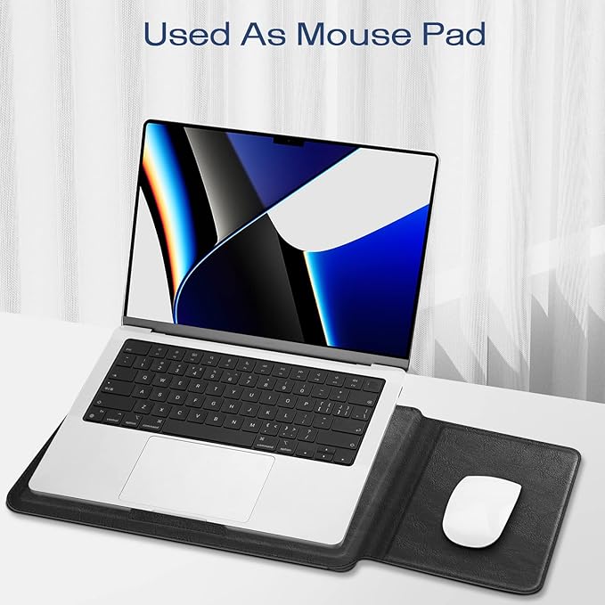 Fintie Sleeve Case for MacBook Air 13.6 A3449 A3240 A3113 A2681, Pro 14 A3427 A3426 A3434 A3401 A3185 A3112 A2992 A2918 A2779 A2442, MacBook Pro/Air/Neo 13 - Slim Bag Cover with Stand, Black