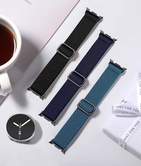 Lerobo Elastic Bands Compatible with Samsung Galaxy Watch 8 7 6 5 4 40mm 44mm/Galaxy Watch 8 Classic 6 4 Classic 43mm 47mm 42mm 46mm/5 Pro Band 45mm/Active 2,3 Pack 20mm Adjustable Nylon Sport Band