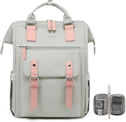 LOVEVOOK Laptop Backpack for Women, Teacher Nurse Bag Work Travel Computer Backpacks Purse,Water Resistant Daypack with USB Charging Port, 17.3 inch