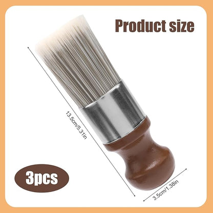 3pcs Salve Brush for Furniture, Wood & Leather Repair Cream Brush Durable Care Balm Applicator Tools for Soft Household Home Furniture Leather Vinyl Record Dust Removing