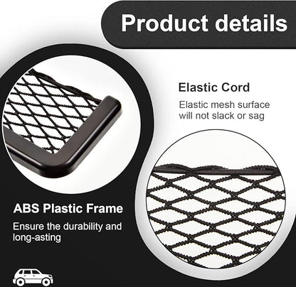 Frienda 2 Pcs Car Storage Net Bag, ABS Plastic Framed Mesh Net Holder, Phone & Cargo Organizer with Screws for Auto, Rv, Boat, Truck Pocket Storage (8 x 3 Inch)
