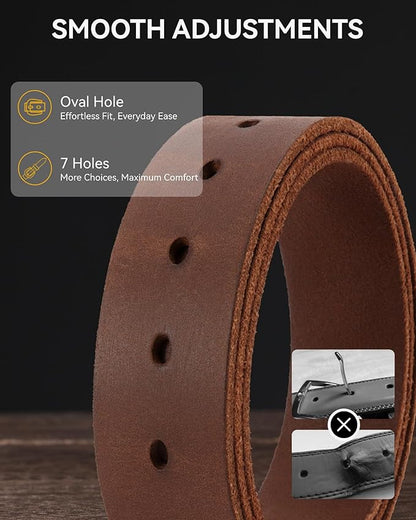 CHAOREN Full Grain Leather Belt for Men, Work Belts for Men Heavy Duty, Daily Wear for Jeans Pants