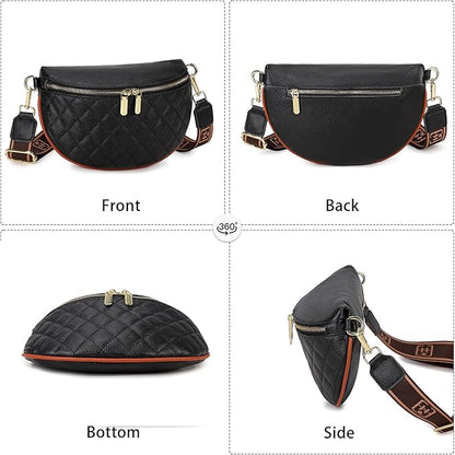 Eslcorri Small Crossbody Sling Bag for Women Trendy - Fanny Packs Leather Chest Belt Bum Bag Anti Theft Purse for Travel
