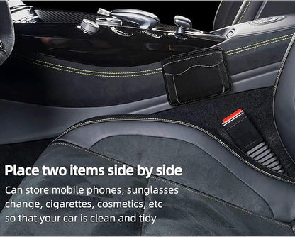 SUJADE YAKEFLY Car Seat Side Pocket Organizer, PU Leather Cell Phone & Sunglasses Holder, Gap Filler, Mini Storage Bag