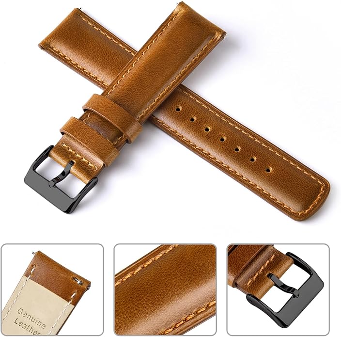 Ritche Christmas Gift Quick Release Leather Watch Bands Genuine Watch Straps for Men Women Top Grain Leather Watch Strap, White Elephant Gifts, Stocking Stuffers for Men, Father's Day gifts