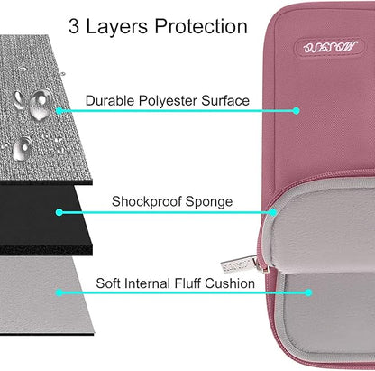 MOSISO Laptop Case 15 inch, 15 inch Laptop Sleeve Compatible with MacBook Air M5 A3448 M4 A3241 M3 A3114 M2 A2941 2026-2023, Dell XPS, Polyester Vertical Computer Sleeve Bag with Pocket, Dusty Rose