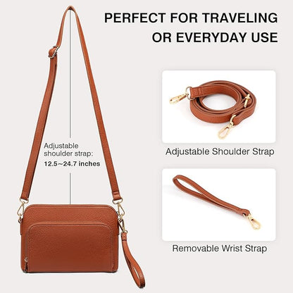 Marvolia Crossbody Bag for Women - PU Leather Shoulder Bag Trendy Small Crossbody Purse Bag for Travel Work Party