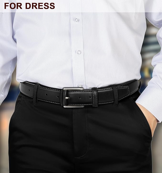 BULLIANT Men Belt Multi Pack,Leather Belt For Gift Men Golf Dress Casual Jean 7Holes 1 3/8"