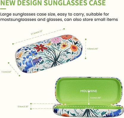 molshine Hard Shell Sunglasses Case, Classic Large Glasses Case for Women Men, Sunglass Eyeglasses
