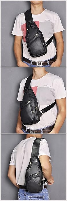 Le'aokuu Men Fashion Casual Tea Designer Travel Hiking Crossbody Chest Sling Bag Rig One Shoulder Strap Bag Men Leather 8015 | Fashion, Casual, Tea, Designer, Travel, Hiking