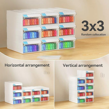 ARTDOT Storage Containers for Diamond Painting, 9 Pack Stackable Craft Storage Organizer 315 Slots Individual Containers for Diamond Art Beads Nail Pill Rhinestones Seed