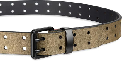 Dickies Men's Double Prong Leather Work Belt – Fully Adjustable, Regular & Big and Tall Sizes