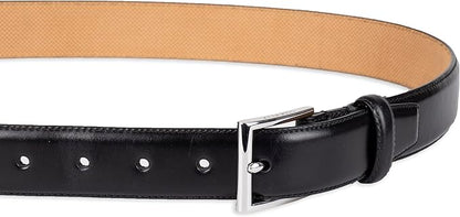 Cole Haan Men's Black Leather Dress Belt - Classic Style With Polished Buckle for Work Or Formal Wear