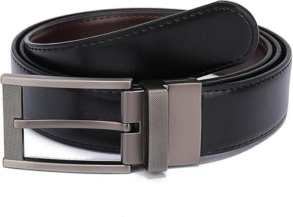 Belts for Men Reversible Leather 1.25” Waist Strap Fashion Dress Buckle Beltox