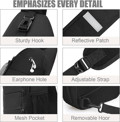 Pritent Crossbody Bags for Women Men Trendy Sling Bag Backpack Casual Chest Bag with Convertible Shoulder Strap