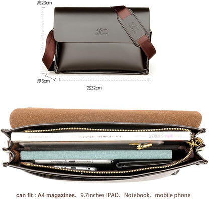 Mens Crossbody Bag, Leather Messenger Shoulder Bag for Women Men Purse Travel Work Business | Leather, Messenger, Purse, Travel, Work, Business