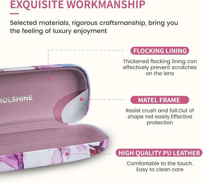 molshine Hard Shell Sunglasses Case, Classic Large Glasses Case for Women Men, Sunglass Eyeglasses