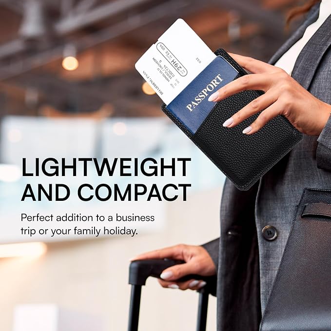 TARGAA Passport Holder, Slim Travel Wallet RFID Blocking Card Case Cover Passport Cover Protector passport sleeve Essentials with Credit Card Slots for Women/Men (Black)