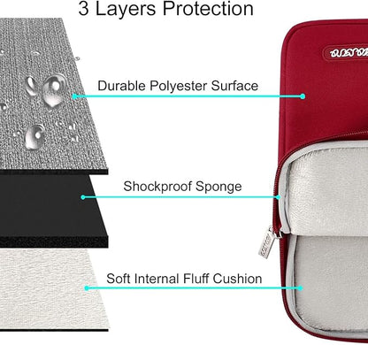 MOSISO Laptop Case 16 inch, 15-15.6 inch Laptop Sleeve Compatible with MacBook Pro 16 M5 M4 M3 M2 M1, HP Acer Dell Lenovo ASUS, Polyester Vertical Computer Sleeve Bag with Pocket, Red