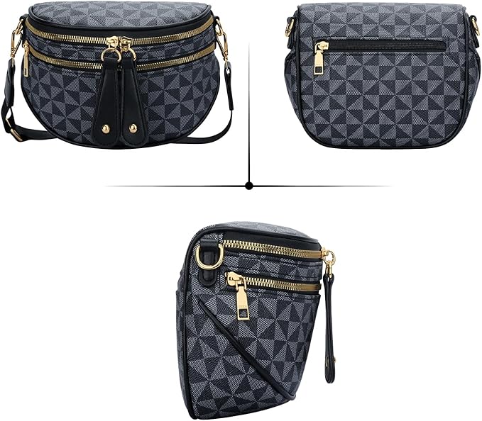 KKXIU Crossbody Sling Bag for Women Trendy Fanny Pack Vegan Leather Chest Bag | Trendy