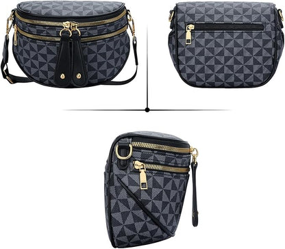 KKXIU Crossbody Sling Bag for Women Trendy Fanny Pack Vegan Leather Chest Bag | Trendy