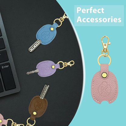 Leather Key Sleeve for Broken Key, Car Key Cover, Key Loop Replacment, Key Fod Protector Keychain for Women/Men