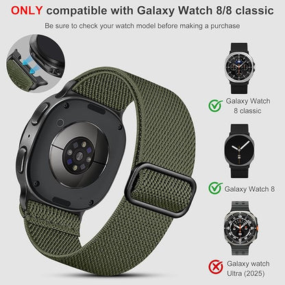 Lerobo Elastic Bands Compatible with Samsung Galaxy Watch 8 7 6 5 4 40mm 44mm/Galaxy Watch 8 Classic 6 4 Classic 43mm 47mm 42mm 46mm/5 Pro Band 45mm/Active 2,3 Pack 20mm Adjustable Nylon Sport Band
